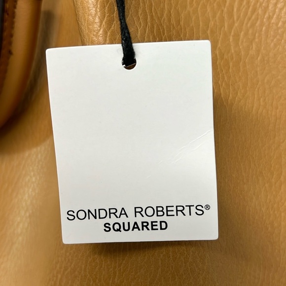 Sondra Roberts Squared | Stone Vegan Leather Tote Satchel Shoulder Bag - Picture 4 of 13